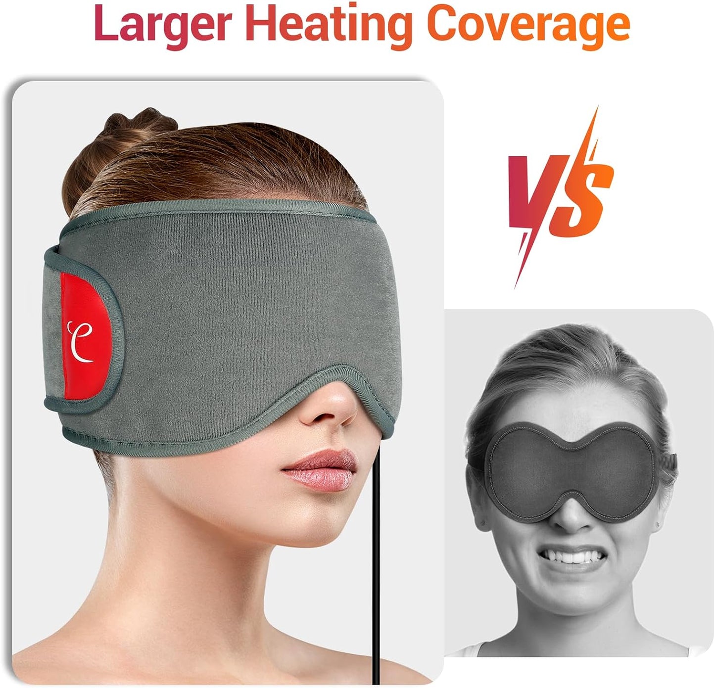 Comfytemp Heated Eye Mask for Dry Eyes, USB Wearable Eye Heating Pad, Sinus Headache Migraine Relief Mask, Warm Compress for Eyes with 3 Heat and Time Settings