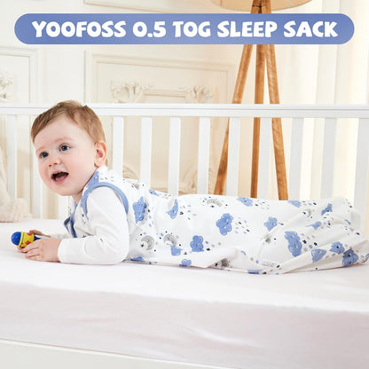 Yoofoss Baby Sleep Sack Baby Wearable Blanket 100% Cotton 2-Way Zipper Toddler Sleeping Sack