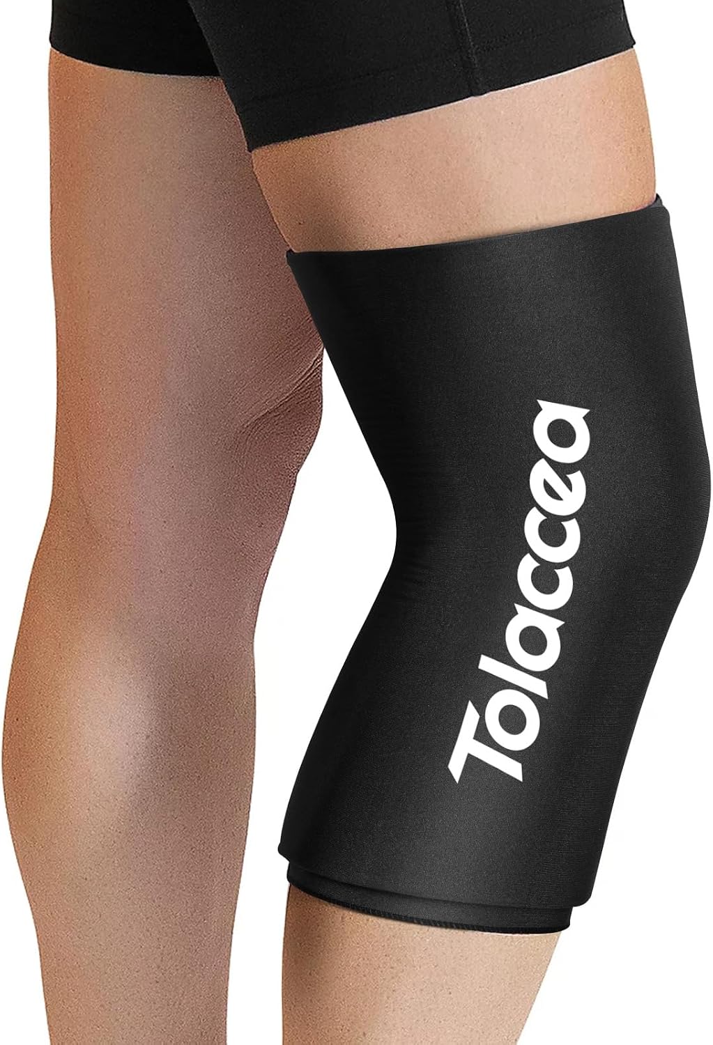 Tolaccea Hot & Cold Therapy Flexible Ice Packs Cold Therapy Compression Sleeve Reusable Gel Pack for Injury Cold Wrap for Knee Calf Elbow (Large (Pack of 1), Blue)