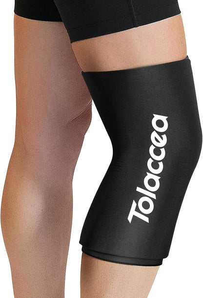 Tolaccea Hot & Cold Therapy Flexible Ice Packs Cold Therapy Compression Sleeve Reusable Gel Pack for Injury Cold Wrap for Knee Calf Elbow (Large (Pack of 1), Blue)