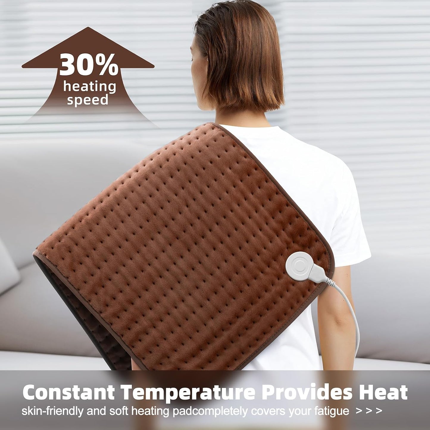 VALGELUIK Heating Pad for Back, Neck & Shoulder Pain Relief – 12"x24" Electric Heat Pad, Auto-Off, Machine Washable, Moist/Dry Heat Options – Thoughtful Mother's Day Gifts for Mom, Dad, Women & Men