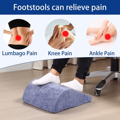 Foot Rest for Under Desk at Work, Ergonomic Under Desk Footrest with Washable Cover for Office, Home & Gaming Leg Elevation Pillow Black
