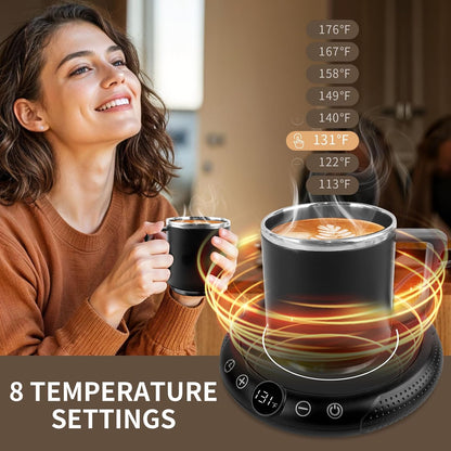 Coffee Mug Warmer, Valentines Day Gifts for Her Wife Girlfriend Daughter Him, Electric Cup Warmer for Desk, Candle Warmer Plate 8-Temp Setting & 1-12H Timer, Birthday Gifts for Women Men