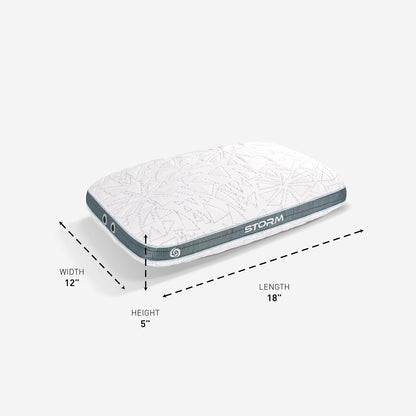 Bedgear Storm Performance Pillow, 1.0 Cooling Pillow for Side Sleepers, Medium Firm Support, Ver-Tex Cooling Cover, Air-X Mesh, Washable