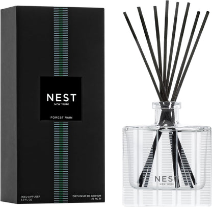NEST New York Reed Diffuser, Bamboo - 5.9 fl oz - Fragrance for Up to 90 Days - Reusable, Refillable Glass Holder - Includes 8 All-Natural Reed Sticks - Flame Free