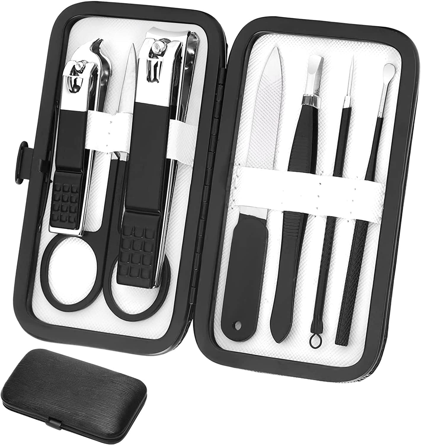 Manicure Set Men Finger and Toe Nail Clippers Set Professional Manicure Pedicure Kit with Travel Case Personal Care Tools Accessories Nail Grooming Kit Gifts for Men Women Father Mother