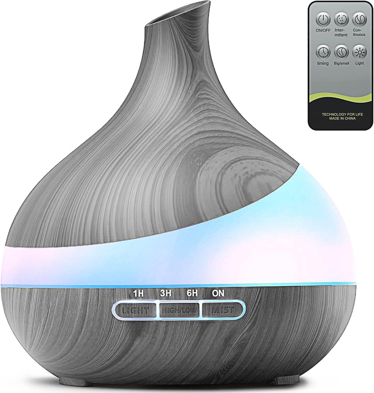 𝟒𝟖%𝐨𝐟𝐟 HJTHJT Essential Oil Diffuser: 500ML Aromatherapy Diffuser with Remote Control for Hotel Spa Yoga Room - Humidifiers for Bedroom with 14 Colors LED Night Light for Kids/Women