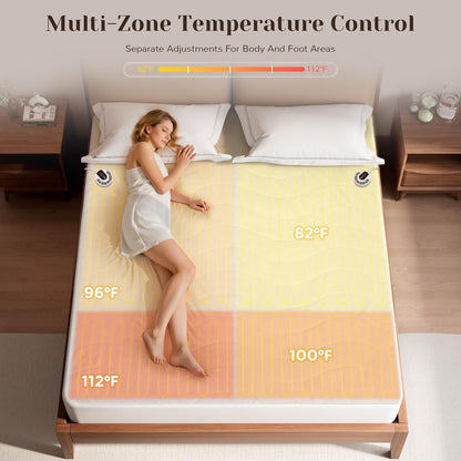 GOTCOZY Heated Mattress Pad Mini Twin Size-Heated Pad for Bed Warmer(White)