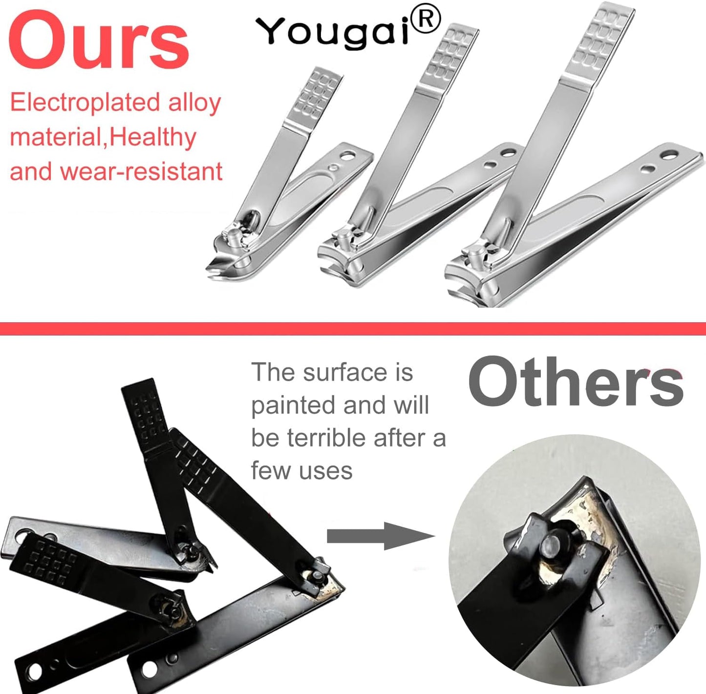 Yougai Manicure Set 18 Pieces Professional Nail Clippers Pedicure Kit Men Women, Stainless Steel Fingernail Toenail Cutters, Nail Care Grooming Tools with Leather Travel Case
