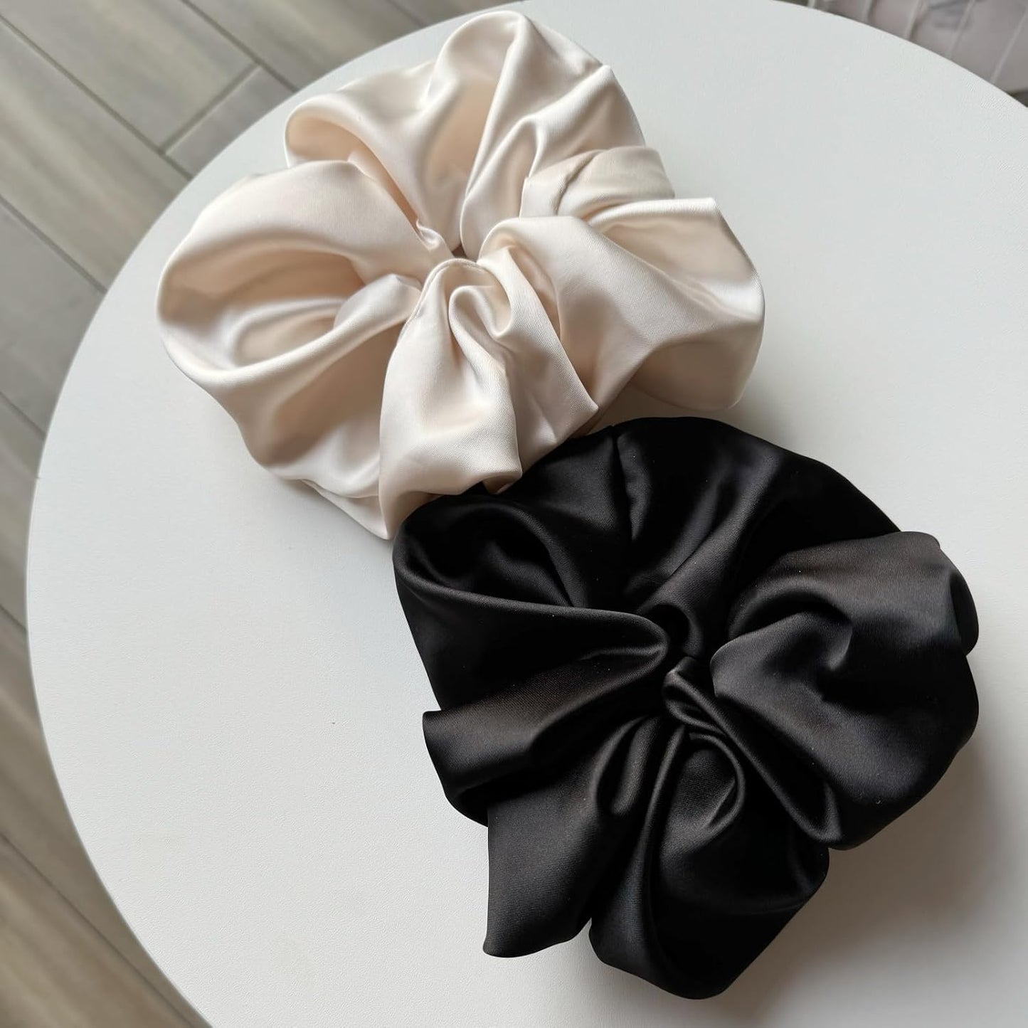 4 Pieces Jumbo Satin Silk Scrunchies for Women 7.2 Inches Large Oversize Scrunchies For Thick Hair Elastic Hair Ties (Pink Mix)