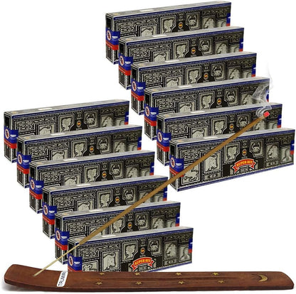 TRUMIRI Incense Stick Holder Bundle with Satya Sai Baba Nagchampa 250g Bulk Incense Sticks Nag Champa Agarbatti - Pack of 1 (Approx 250 Insence-Sticks)