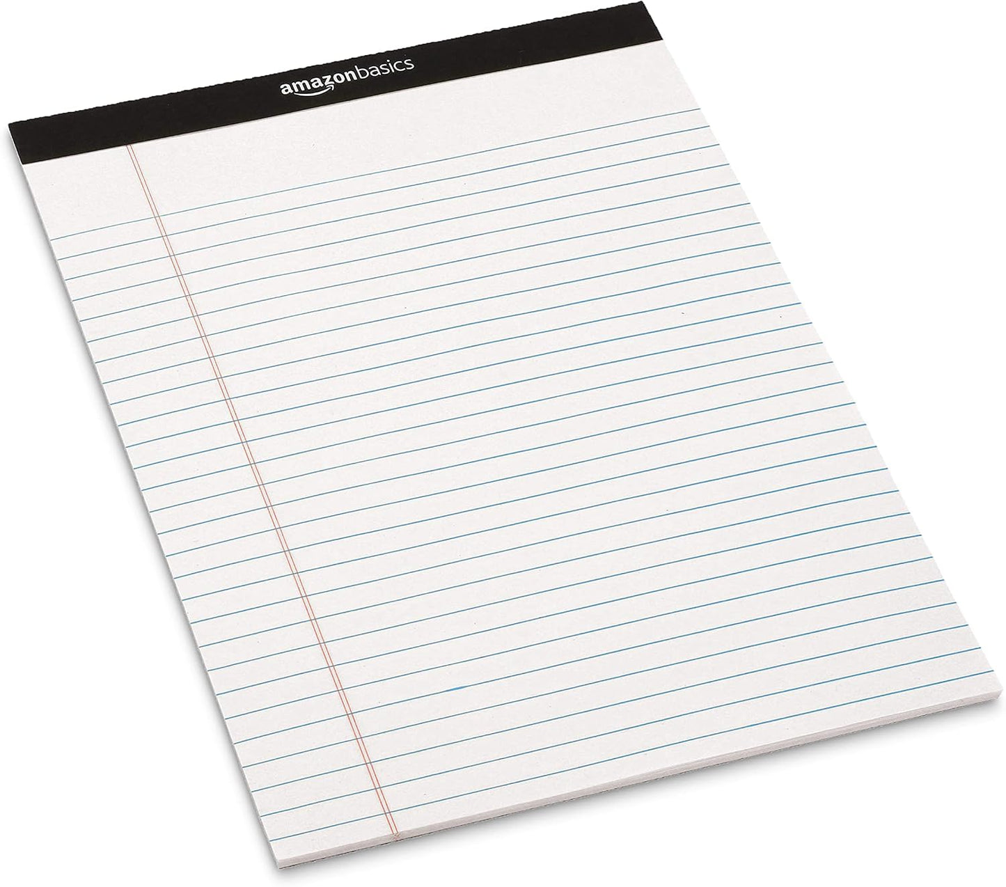 Amazon Basics Wide Ruled Lined Writing Note Pads for Office Supplies, 8.5" x 11.75", White, 12-Pack of 50 Perforated Sheets