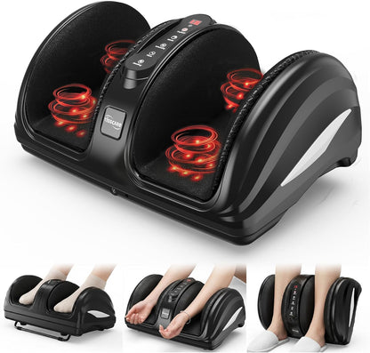 TISSCARE Shiatsu Foot Massager with Heat, FSA Eligible HSA Foot Massager for Plantar Fasciitis, Neuropathy, Circulation and Pain Relief, Massage Feet at Home/Office, Gift for Men and Women