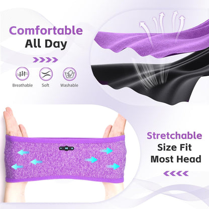 Sleep Headphones Bluetooth 6.0 Headband, 20H Playtime Headband Headphones with HD Stereo Speakers, Sports Wireless Earphones for Side Sleepers Workout Yoga Travel Meditation, Gifts for Women Men