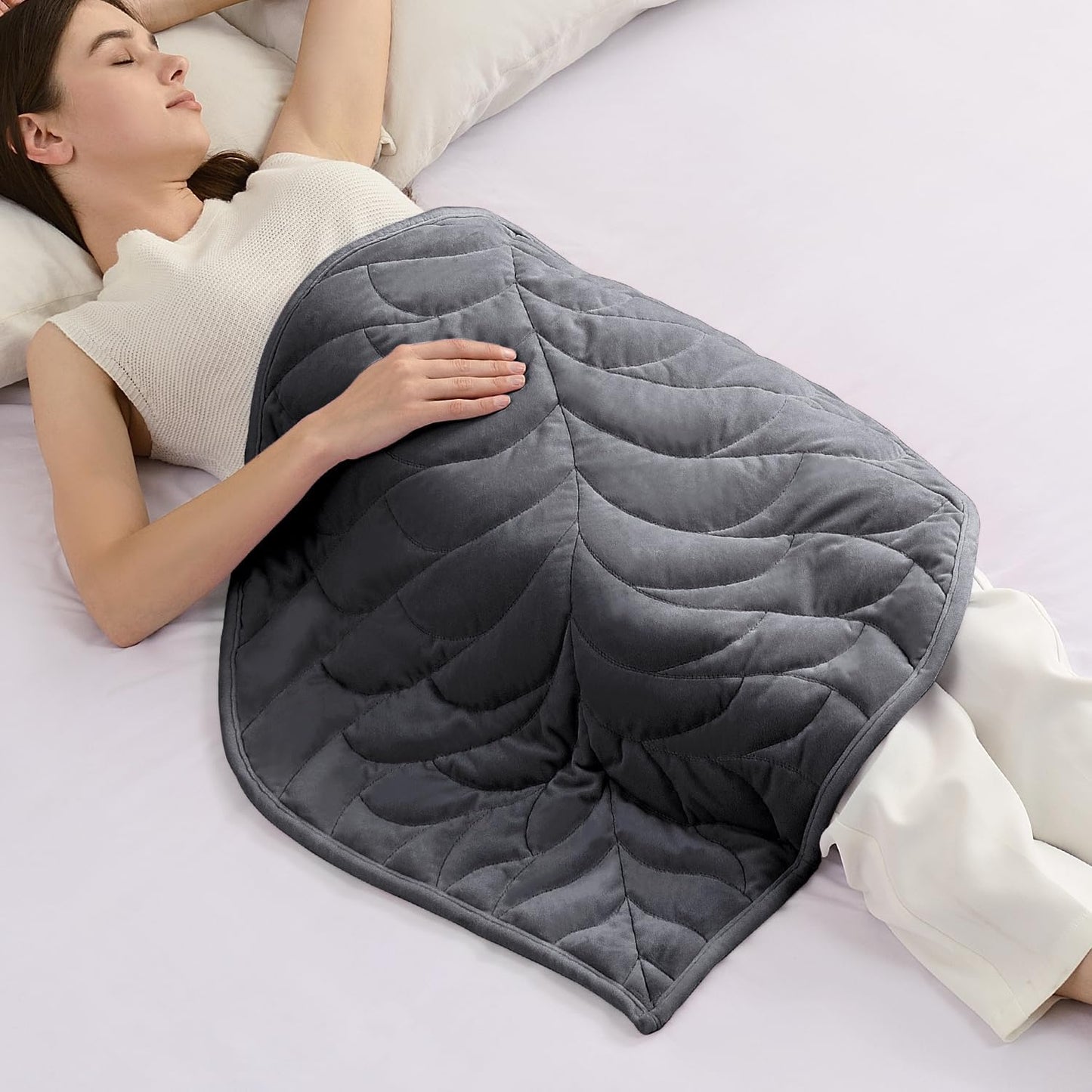 Kaisa Weighted Lap Blanket 7 lbs 41" x 53", Cozy Luxury Crystal Velvet Small Weighted Blanket for Adults, Portable Travel Weighted Blanket for Relaxation, All-Season Blanket, Machine Washable, Green
