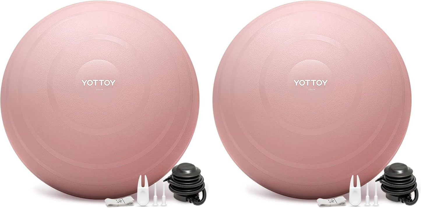 YOTTOY Anti-Burst Exercise Ball for Working Out, Yoga & Pregnancy, Extra Thick Workout Ball for Physical Therapy & Fitness