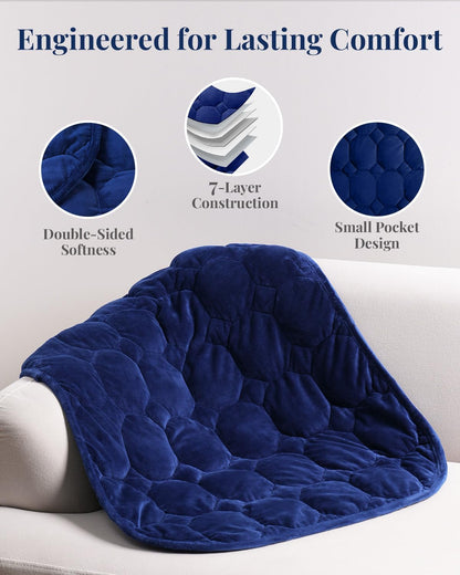 Kivik Weighted Lap Blanket, 7 lbs Weighted Lap Pad for Adults, Small Travel Weighted Blanket for Relaxation, Portable & Breathable, Grey, 24"x29"