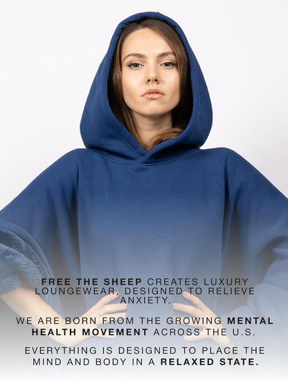 FREE THE SHEEP Eden Hoodie – Oversized Weighted Hoodie Cloak with Ultra-Soft Faux Fur Liner