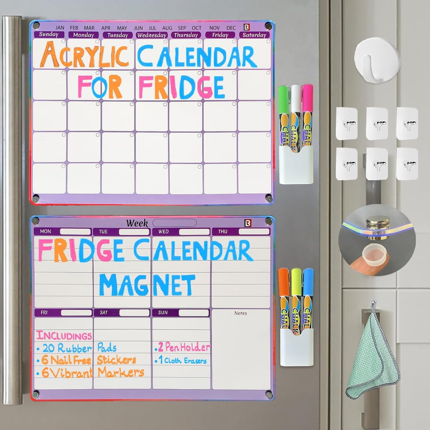 4 PCS Reusable Dry Erase Habit Tracker & Goal Planner |8.3 x 11.7''| with 6 PCS Magnetic Dry Erase Markers, Used as Fitness Planner, Reward, Behavior Chart & Chore Chart for Kids and Adults…