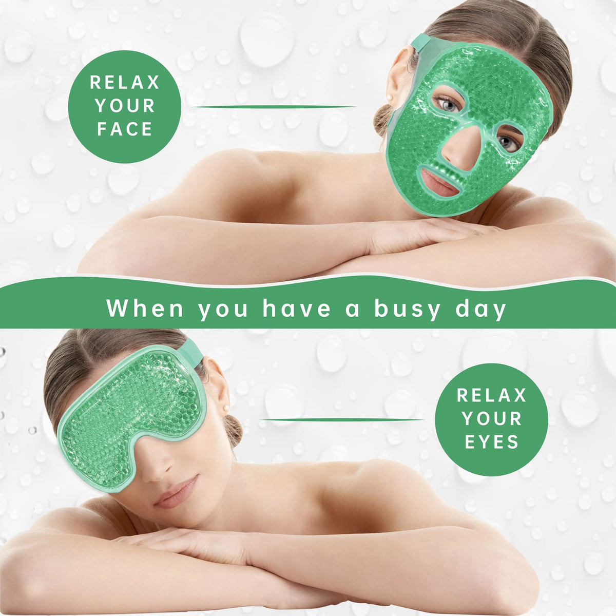 ZNÖCUETÖD Cold Face Ice Mask Facial Ice Pack, Hot Cold Compress for Face