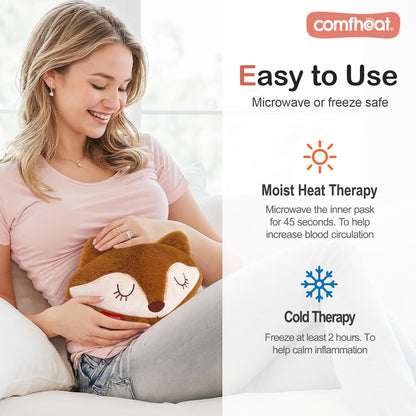 Microwave Unscented Heating Pad for Pain Relief, Moist Heat Pack Hot Compress for Period Cramps, Shoulder, Muscles, Cute Cloud Plush Heating Pad, Gift for Girl Women, with Washable Cover