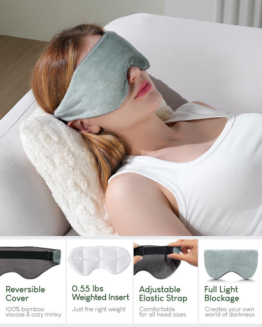 Sivio Weighted Eye Mask for Sleeping, Blackout Sleep Mask for Women & Men