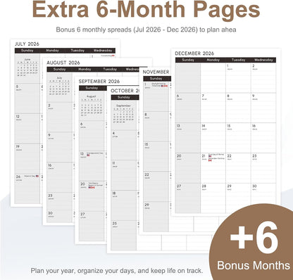 Planner 2026-2027, Weekly and Monthly Calendar Planner, JUL 2026 - JUN 2027 - Colors B