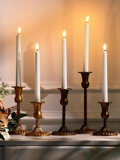 Treela 24 Pcs Flameless Taper Candles Battery Operated Bulk Fake Candles Light LED Candle Sticks Flickering Tapered for Easter Wedding Anniversary Decoration(Basic,11 Inch,Ivory)