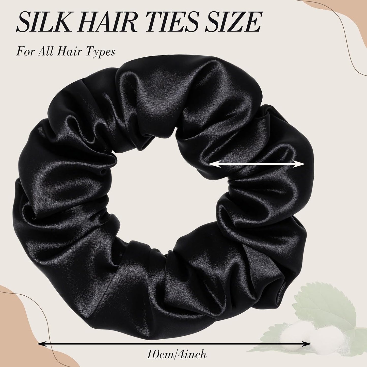 4 Pack 100% Mulberry Silk Scrunchies for Hair Sleep, No Damag Frizz Control Stylish Silk Hair Scrunchies Small Gifts for Women