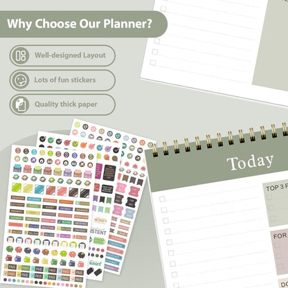 Weekly To Do List Notepad, Undated Planner with 52 Sheets (8.5''x11'') | Desk Accessories and Supplies, Women & Man, Home School & Work