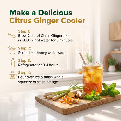 VAHDAM Turmeric Citrus Ginger Tea(3.53 oz| 50 Cups)Caffeine Free Herbal Tea
