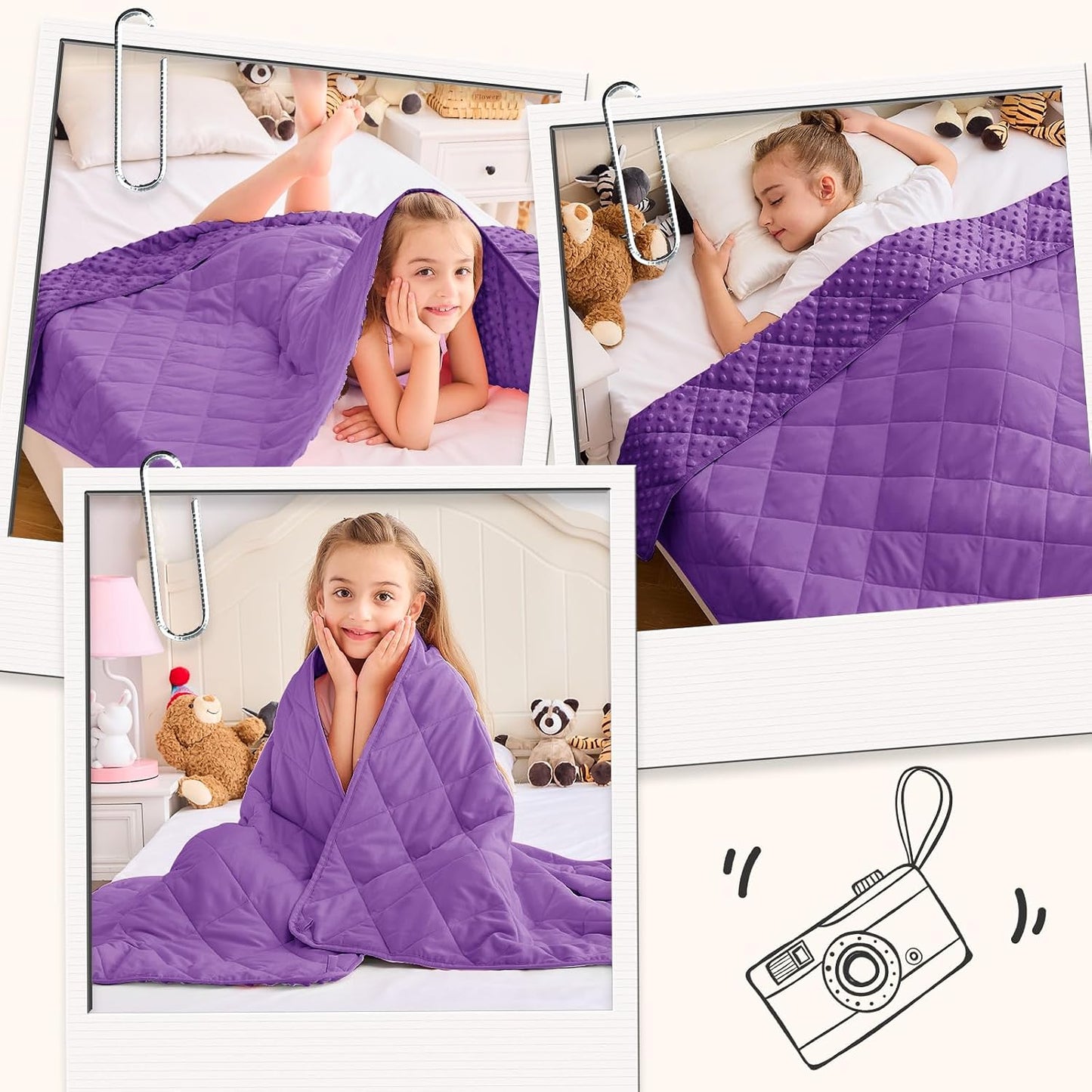 Weighted Lap Blanket for Adults 5lbs, 24"x29" Cooling Heavy Throw Blanket, Portable Travel Weighted Blankets, Soft Small Blankets Gift for Sleeping, Navy Blue