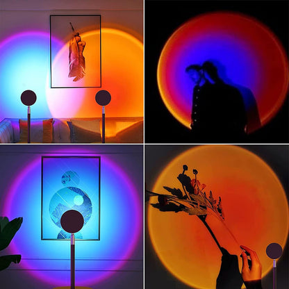 Sunset Lamp Projector Multicolor Changing LED Projection Lamps 16color