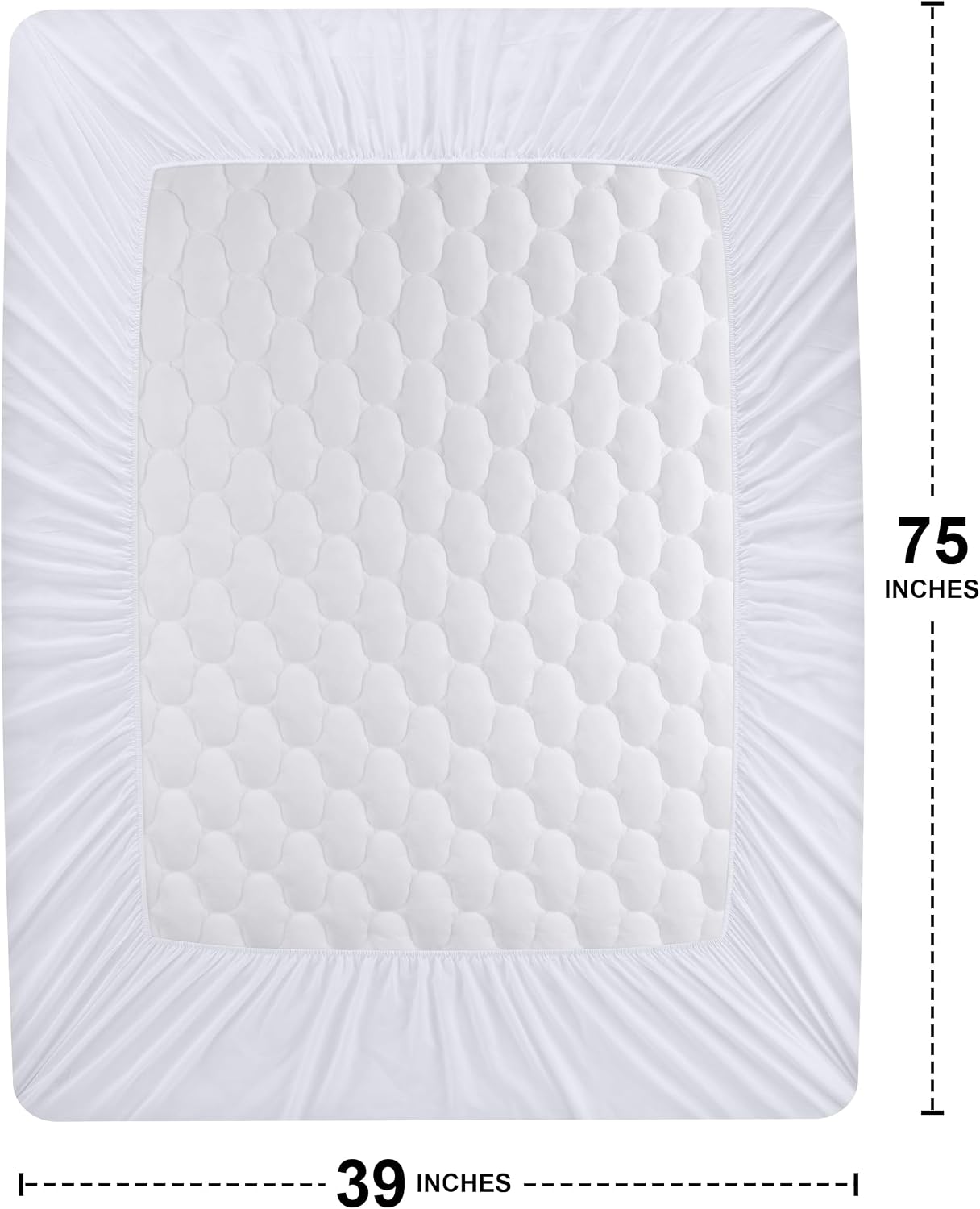 Utopia Bedding Waterproof Mattress Protector, Queen Mattress Pad, Noiseless Quilted Fitted Cover with Deep Pocket Stretches up to 16 Inches (White)