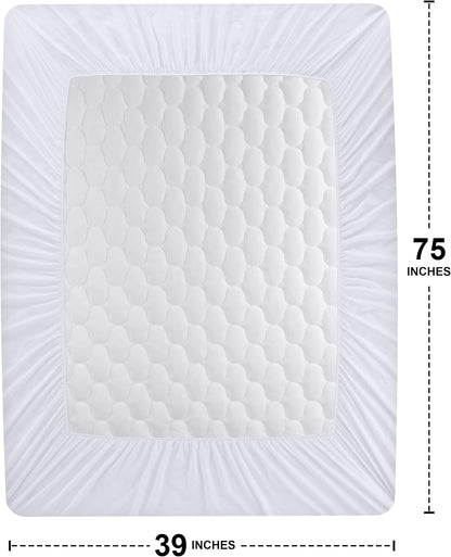 Utopia Bedding Waterproof Mattress Protector, Queen Mattress Pad, Noiseless Quilted Fitted Cover with Deep Pocket Stretches up to 16 Inches (White)