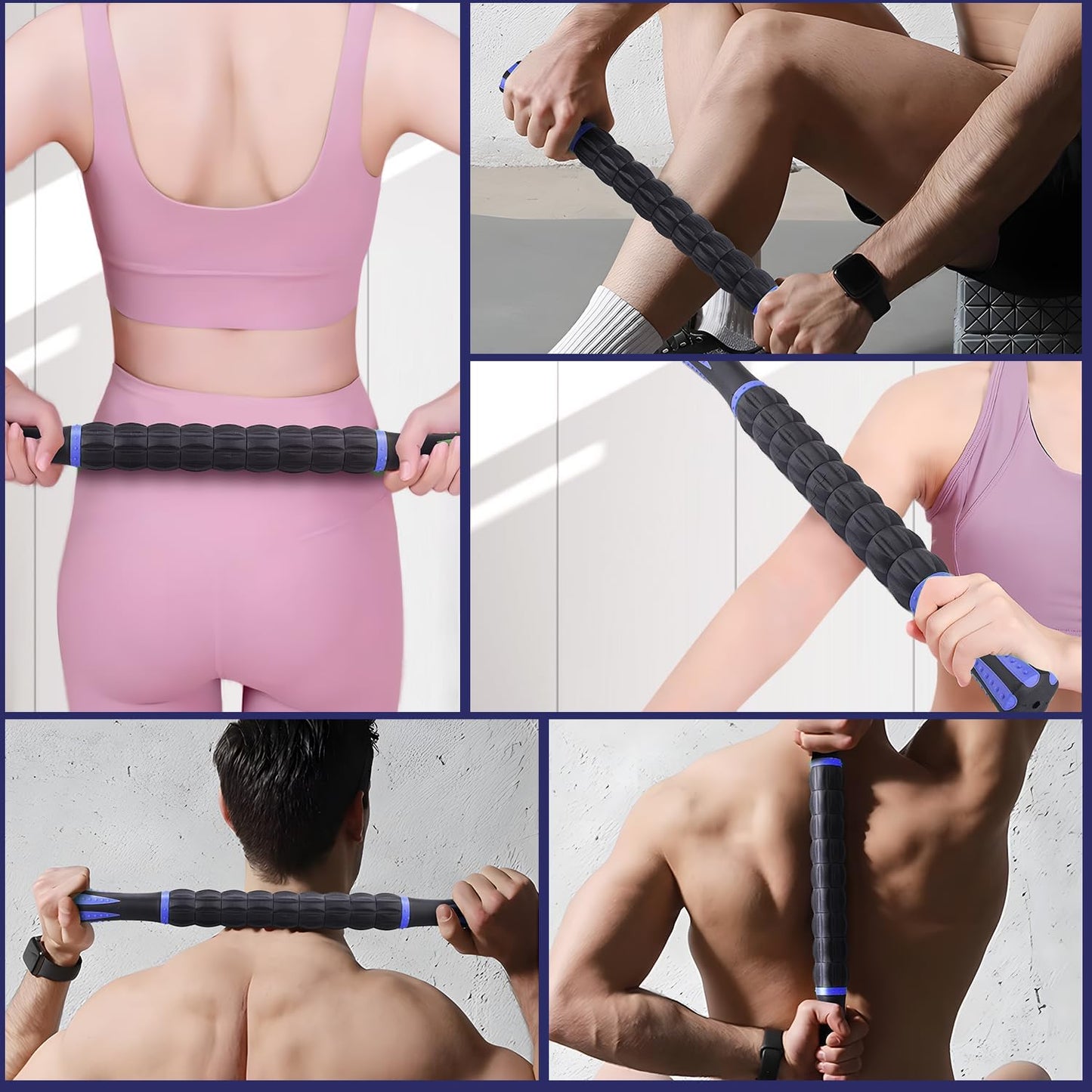 Massage Roller Stick,Muscle Roller Stick for Athletes,Liposuction Massage Roller for Lymphatic Drainage, for Relief Muscle Soreness, Trigger Points, Help Runner Legs, Back Recovery