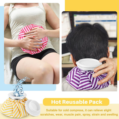 Honoson 4 Pack Reusable Ice Pack for Injuries, Ice Bags Hot Water Bag for Hot & Cold Pain Relief No-Leak Elastic Breathable for Muscle, Joint Pain Swelling, Sports & Home Use(Cute Fruit Style)