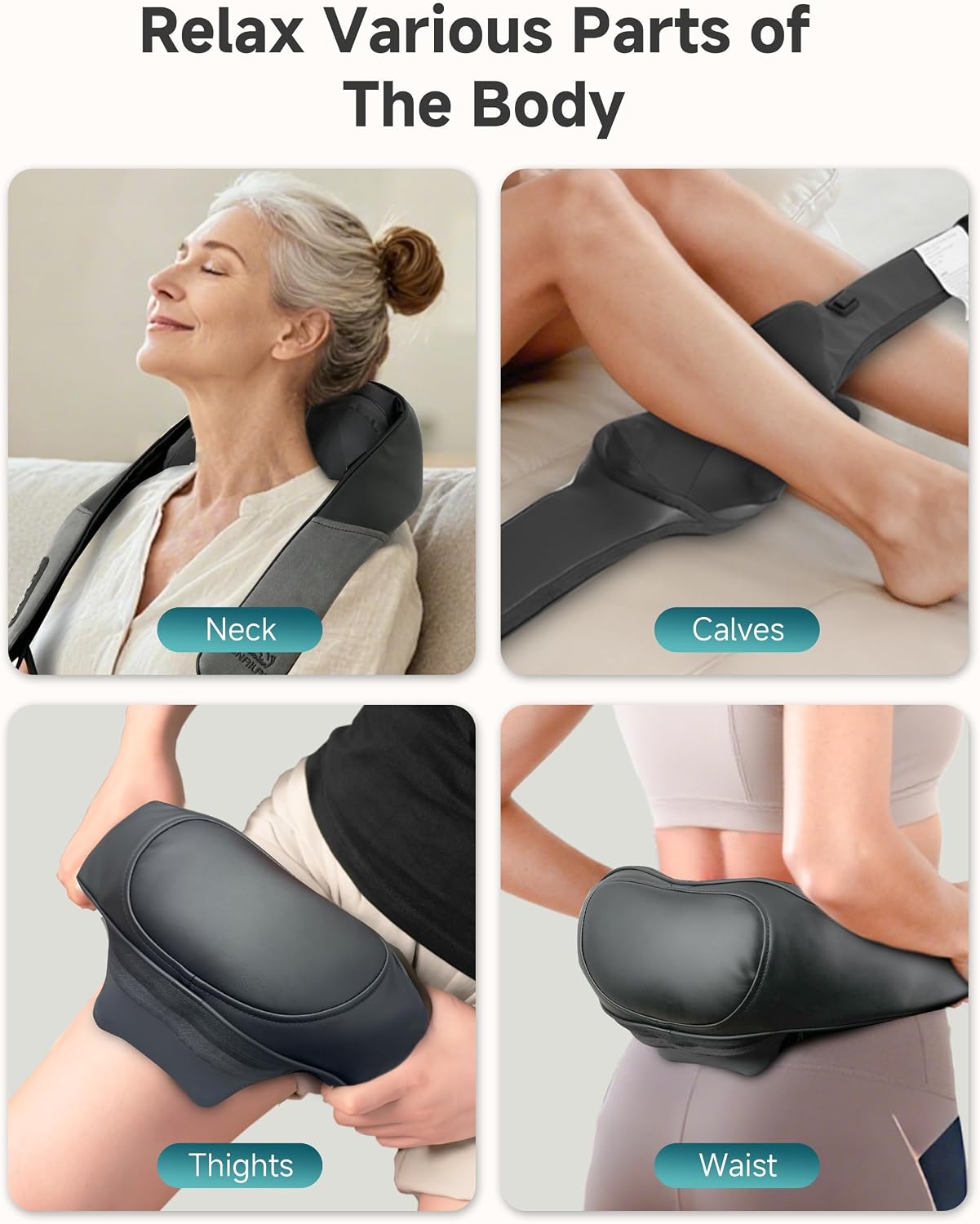 Snailax Neck Massager for Pain Relief Deep Tissue, Neck Massage with Heat, Cordless Massager for Back and Shoulder Pain, Deep Kneading Back Massager, Gift for Mom Dad