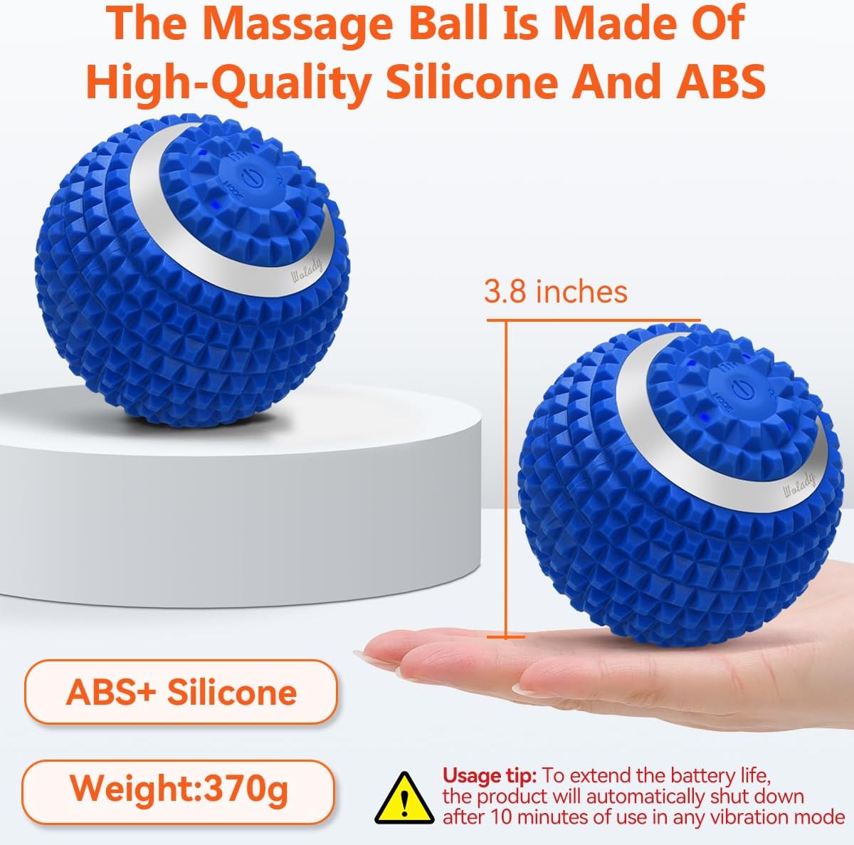 Vibrating Massage Ball 4-Speed High-Intensity Fitness Yoga Massage Roller, Relieving Muscle Tension Pain & Pressure Massaging Balls (Black)