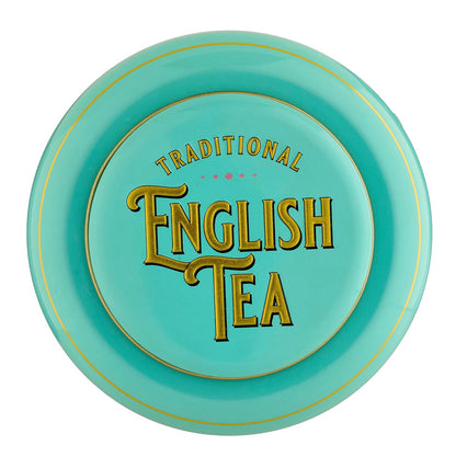 New English Teas Victorian Tea Tin with 80 Black Tea Bags - Teal