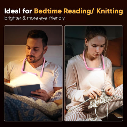 Reading Light, Rechargeable Neck Light, Stepless Dimming Book Light