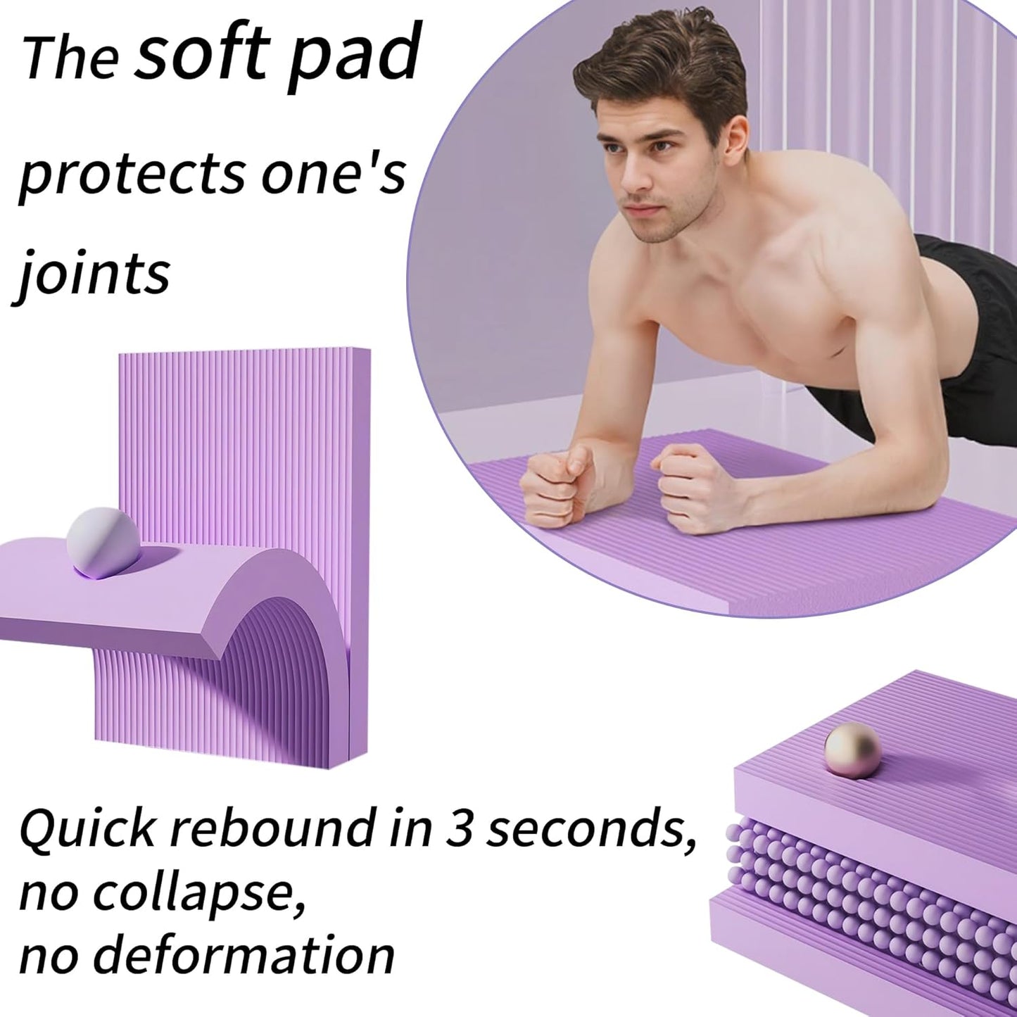 Balance Pad, High-Density TPE Foam Balance Pad Non-Slip Water-Resistant Lightweight Portable for Yoga, Stability Training, Balance Exercises, Hip Thrusts, Home & Gym Fitness