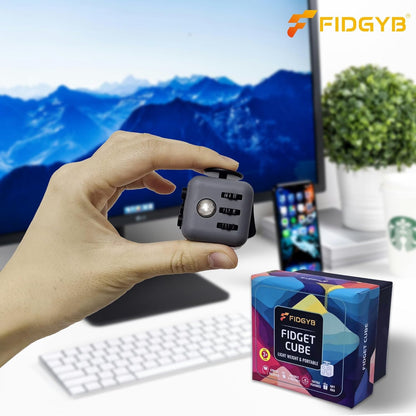 Cube Fidget Stress Relief Toy for Adults & Kids, Smooth, Quiet Sensory Toy for Anxiety, Focus & ADHD Idea[Black_Green]