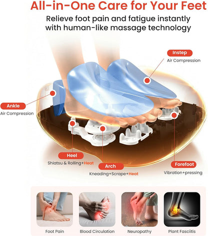 COMFIER [2026 Gift for Men,Women,Shiatsu Foot Massager with Fast Heat,Kneading Rolling Compression,Extra Vibration, FSA Eligible HSA Store, Plantar Fasciitis,Neuropathy Pain, Bigger Size 13IN