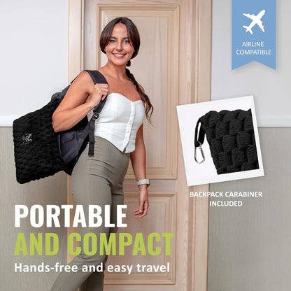 BOACAY Packable Travel Blanket for Airplane, Car - Compact Office Blanket - Portable Pillow for Adults, Kids with Case, Luggage Sleeve, Backpack Clip