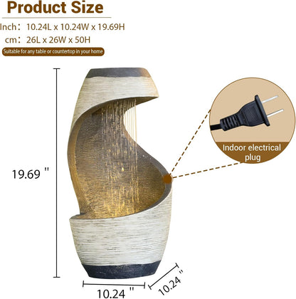 Sunlinua Modern Indoor Tabletop Water Fountain for Office Decor