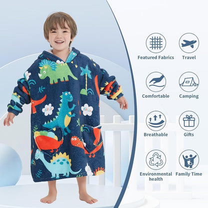 Fiosnow Glow in the Dark Unicorn Blanket Hoodies for Kids 6-13YR Oversize Wearable Blanket Hoodies for Boys Girls Teens