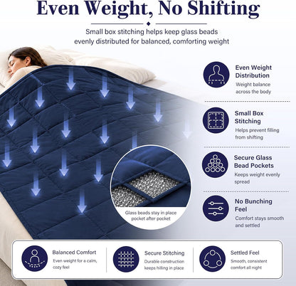 L'AGRATY Weighted Lap Pad 7lb: Small Weighted Blanket for Adults - Cooling Portable Travel Blanket for Relaxation Sleeping - Washable All-Season (29" x 24")
