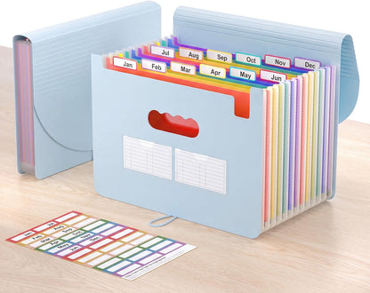 ThinkTex Accordion File Organizer, 12 - Pocket Expanding File Folders