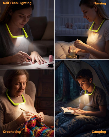 Reading Light, Rechargeable Neck Light, Stepless Dimming Book Light